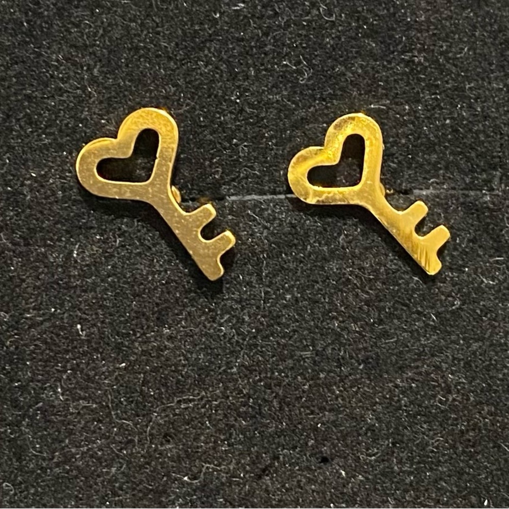 Cute Key Stainless Steel Stud Earrings Jewelry Accessories